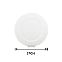 طقم صحون اكل مسطح بورسلان ابيض كريمي بون شاينا مقا...