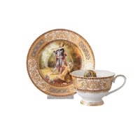 طقم سفرة بورسلان فاخر ذهبي كليوبترا 107 قطعة