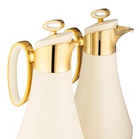 طقم ترامس لوفر 2 قطعة معدن ابيض وذهبي ( 1 لتر لكل...