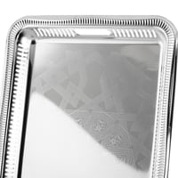 صينية تقديم معدن مستطيل فضي منقوش مقاس 50*33 سم