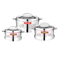 طقم حافظات استيل فاخر حفر ليزر 3 قطعة ( 1-2-3 لتر...