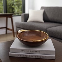 صحن تقديم مكسرات خشب هندي مقاس 25 سم