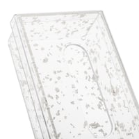 علبة مناديل اكرليك شفاف منقظ فضي مقاس 22*12 سم