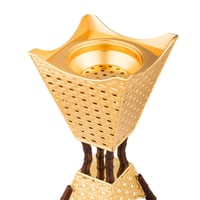 مبخرة معدن ذهبي فاخر وبني مقاس 24 سم