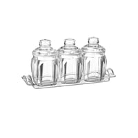 طقم علب سكر وشاي اكريلك سكوالو 3 قطعة مع تبسي اكري...