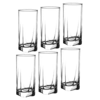 طقم كاسات ماء زجاج شفاف لونا 6 قطعة 375 مل باشاباش...