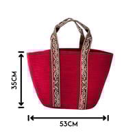 شنطة رحلات قطني لون احمر