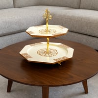 حامل تقديم حلويات خشب 2 دور