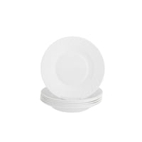 طقم صحون ايدام غويط اركوبال ابيض مدور مخطط 6 قطعة...