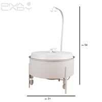 سخان طعام معدن ابيض فاخر مدور 4 لتر مع حامل علاقي...