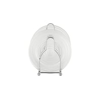 طقم صحون حلا زجاج 6 قطعة مع استاند معدن فضي مقاس 1...