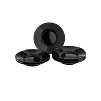 طقم صحون تقديم الحلا بورسلان اسود 6 قطعة مقاس 15 س...