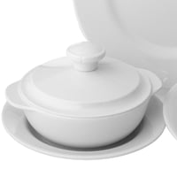 طقم عشاء ميلامين ابيض سادة 80 قطعة 6 اشخاص