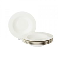 طقم صحون عشاء بورسلان ابيض 6 قطعة غويط