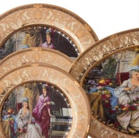 طقم سفرة بورسلان فاخر ذهبي عاجي برنسيسات 107 قطعة