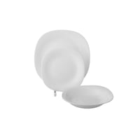 طقم عشاء اركوبال ابيض فاخر مربع 18 قطعة 6 اشخاص