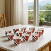 فناجين قهوة سعودي بورسلان 12 قطعة كاروهات