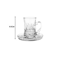 طقم بيالات شاي وفناجين قهوة زجاج بنقشة مخططة 36 قط...