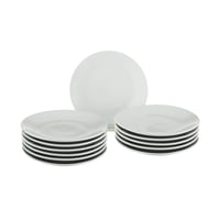 طقم صحون ايدام غويط بورسلان ابيض فاخر مدور مقاس 15...