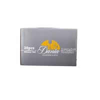 طقم عشاء بورسلان ابيض سادة ناصع 26 قطعة