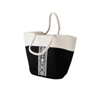 شنطة رحلات قطني لون سكري واسود