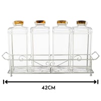 طقم علب بهارات اكريلك شفاف 1 قطعة مع استاند