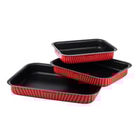 طقم صواني فرن معدن نيوفلون مستطيل بطبقة مانع للإلت...