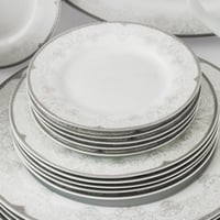 طقم عشاء بورسلان صيني بنقشات ناعمة 45 قطعة 6 اشخاص...