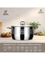 قدر استيل تركي 18/10 AMBOSS مقاس 20