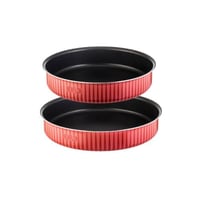 طقم صواني فرن مدور بطلاء مانع اللإلتصاق 2 قطعة مدو...