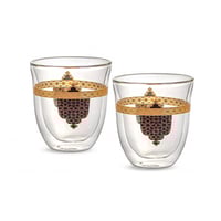 طقم كاسات ماء دبل طبقتين 2 قطعة