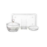 طقم تمريات مع صحن نوى و صحن تقديم اكريلك شفاف