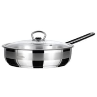 طاوة قلي استيل تركي 18/10 امبوس بغطاء زجاج مقاس 26...