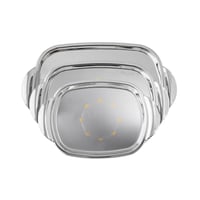 طقم صواني كلاسيك معدن بيضاوي مزخرف نيكل و ذهبي 3 ق...