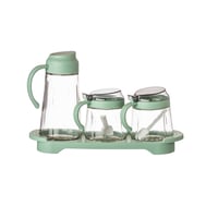 طقم مزيتة وابازير مع قاعدة 4 قطعة