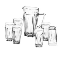 طقم جك وكاسات زجاج شفاف 7 قطعة