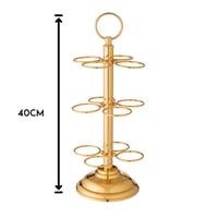 شيالة فناجين معدن ذهبي 12 خانة