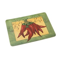 طقم عازل صحون سفرة خشبي خفيف برسومات فلفل احمر 4 ق...