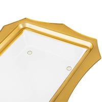 صحن كيك مستطيل اكريلك وذهبي شفاف بغطاء مقاس 54*32...
