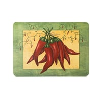 طقم عازل صحون سفرة خشبي خفيف برسومات فلفل احمر 4 ق...