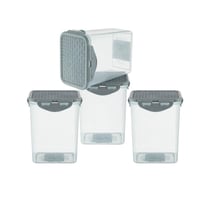 طقم حافظات بلاستيك متعدد الاستخدام 4 قطعة بغطاء لو...