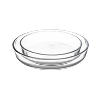 صواني فرن زجاج سادة مدور 2 قطعة