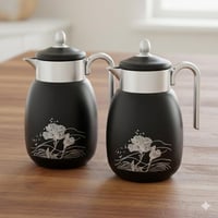 طقم ترامس لوفر 2 قطعة اسود وفضي مطفي ( سعة 1 لتر )...