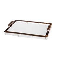 تبسي تقديم مستطيل اكريلك شفاف اطار بني مقاس 40*30...