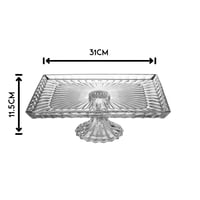 صحن تقديم زجاج مربع بقاعدة 31*26 سم