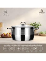 قدر استيل تركي 18/10 AMBOSS مقاس 28