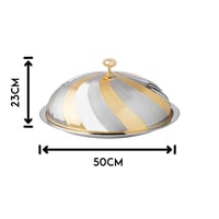 صحن كوزي استيل نيكل وذهبي لماع مقاس 50 سم