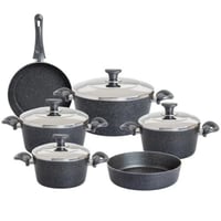 طقم قدور جرانيت تركي 10 قطعة لون رصاصي