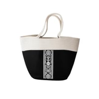 شنطة رحلات قطني لون سكري واسود