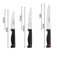طقم سكاكين تقطيع ياباني بيد اسود مقاس 5-6-7 بوصة 3...